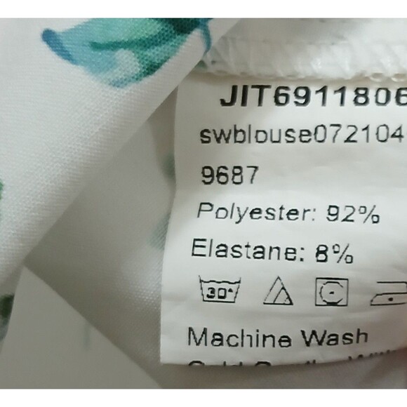 SHEIN Women’s XL Blouse White Flutter Sleeve Lavender Floral Bumble Bee Bow LNC - Picture 8 of 8